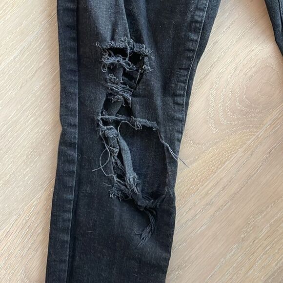 Kate Skinny Jeans, Distressed Black, Size 27 - Picture 3 of 11